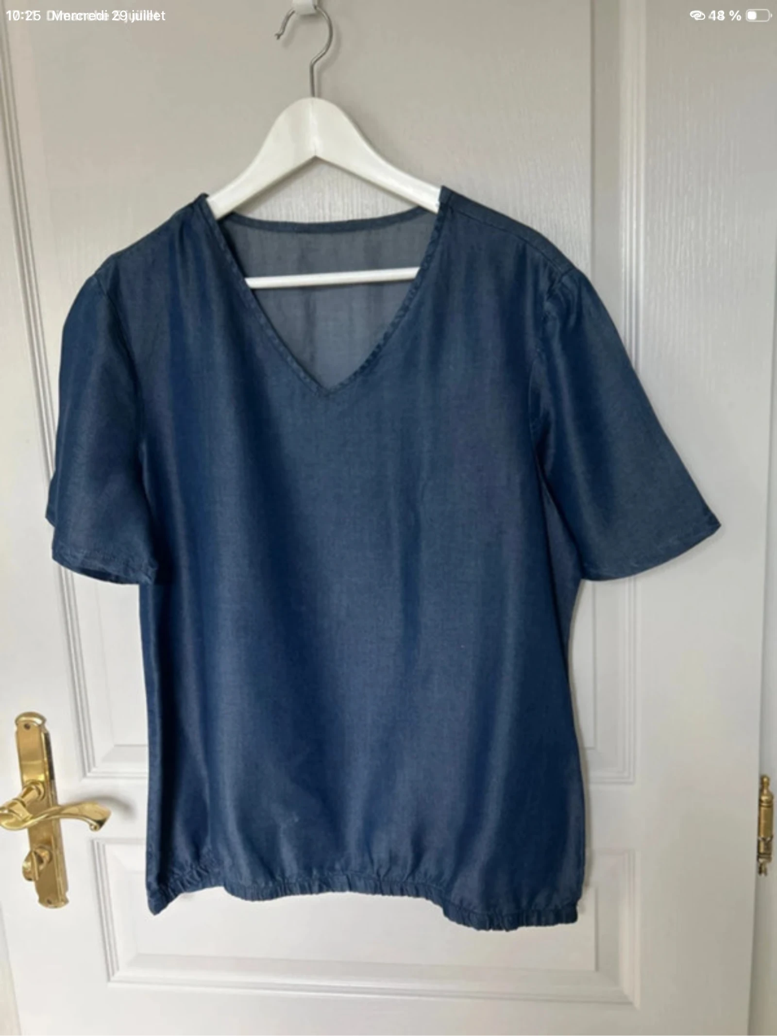 Blusa azul jeans manga corta PROMOD💕 – photo 2